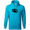 Hasičské auto Hasiči - Mikina pánska Cape s kapucňou - 2XL ( Svetlý tyrkys )