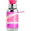 Pura nerezová fľaša so športovým uzáverom - ružovo/biela 550 ml