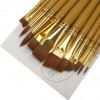 Štetce s hnedými vlasmi okrúhle - 12 dielny set (Štetce Royal Langnickel Brown Taklon s mäkkými vlasmi)