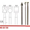 Stopkové frézy kužeľ, guľa, disk 5.0mm PROXXON 28720 (Stopkové frézy 28720)