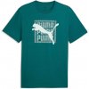 Pánske tričko Puma, GRAPHIC WORDING TEE tmavo zelená,Biela S