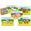 Teddies Puzzle Moje první zvířátka dřevěné 18 dílků pro nejmenší v krabičce 13x11,5x4,5cm, 512010