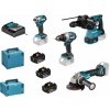 MAKITA DLX4195JX1 aku sada DGA504+DHR243+DHP489+DTD173 Li-ion LXT 18V/3*5Ah, 2* Makpac