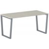 Kancelársky stôl PRIMO IMPRESS, 160x80 cm, sivostrieborná podnož, dub prírodný