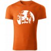 T-ričko Forest pánske tričko Farba trička: Oranžová, Farba potlače: Biela, Veľkosť: S