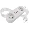 Predlžovací kábel Emos P0211E, 2x zásuvka, 2x USB-A, 1x USB-C, biely, 1,4 m