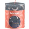 Sviečka Bolsius Rustic Stĺpová 8x6,8 cm Bridlicová modrá s potlačou