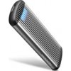 AXAGON EEM2-SA, USB micro-B 3.2 Gen 1 - M.2 SATA SSD kovový RIBBED box, bezšroubkový
