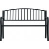vidaXL Záhradná lavica 125 cm čierna oceľ