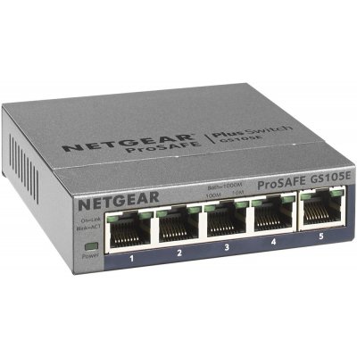 Netgear GS105E ProSafe Plus Switch, 5-port gigabit, PC configurable