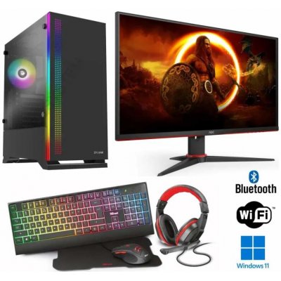 INTEL Core i5-11400F Hexa Core,DDR4 RAM 16GB,ASUS DUAL Radeon RX 6600 V2 8GB,SSD 1TB,WiFi+Bluetooth,27"LCD monitor AOC 165Hz,Hráčsky SET PRO,WIN11 PRO