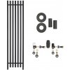 CERANO - Kúpeľňový radiátorový set Valerio - ústredné vykurovanie - bočné pripojenie - 872W - čierna matná - 1560x390 mm CER-663503