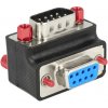 Delock adaptér Sub-D 9 pin samec > samice 90° pravoúhlý matice a šroub měnitelné