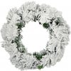 Zasnežený vianočný veniec z umelej čečiny – priemer 35 cm