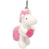 Plyšový prívesok jednorožec s karabínou Ylvi, ružové srdce