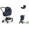 Cybex Platinum CYBEX Mios Conscious Collection Travel Set + Cloud T i-Size dark navy 2022 chrome with brown details