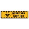 Ceduľa Biohazard Keep Out 40cm x 10cm Plechová tabuľa
