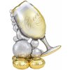 Balonky Airloonz stojící balónek šampaňské s bublinami 104 cm x 129 cm silvestr