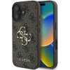 Guess PU 4G Metal Logo Zadní Kryt pro iPhone 16 Plus Brown