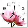 Sklenené hodiny štvorcové Tulipány 30x30 cm