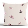 MKLozkoviny.sk Bavlnená obliečka na vankúš Renforcé 40 × 40 cm – Motýliky béžová- -