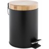 Erga Bin, odpadkový kôš guľatý 3l z nerezovej ocele, čierna-hnedá, ERG-YKA-CH.BIN-BLK