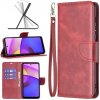 Peňaženkové kožené puzdro Lambskin Texture na Motorola Moto E20 / E30 / E40 - Červená