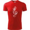 Husľový kľúč kvety - Pánske tričko Fantasy športové - 2XL ( Červená )