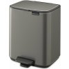 Brabantia Sivý pedálový oceľový odpadkový kôš 7 l Bo
