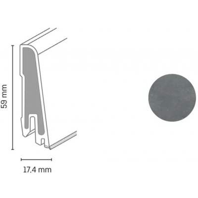 Döllken Profiles Lišta Clip Sizilien USL 60 60x17,5mm 2,5 m