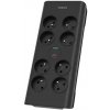 Philips SPN7080BA/60 čierna / Prepäťová ochrana / 8 zásuviek (SPN7080BA/60)