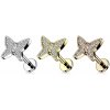 Šperky eshop - Piercing do pery a brady z ocele - motýľ s čírymi zirkónmi, vnútorný závit, 8 mm W47.12 - Farba: Medená