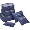 Sada cestovných organizérov do kufra - tmavo modré 6ks