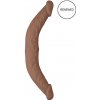 RealRock Double Dong 14 dvojité dildo 36 cm tmavé prírodné