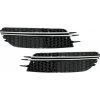 KITT Bumper Side Grilles Covers suitable for Audi A6 C7 4G (2012-2015) RS Design Black with Brushed Aluminium Insertions