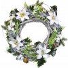 DOMMIO Vánoční věnec proutěný s bílou poinsetií 30 cm