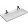 VILLEROY & BOCH - Avento Dvojumývadlo nábytkové, 100x47 cm, s prepadom, otvory na batériu, CeramicPlus, alpská biela 4156A4R1