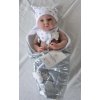 Miminko - chlapeček Nana v modré zavinovačce od španělské firmy Marina & Pau (Mini Baby Nana - 38 cm)
