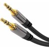 PremiumCord HQ stíněný kabel stereo Jack 3.5mm - Jack 3.5mm zahnutý 90° 3m