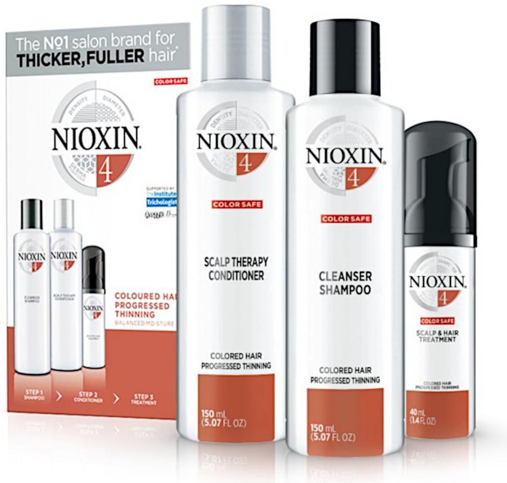 Nioxin System 4 čistiaci šampón 150 ml + revitalizačný kondicionér pre pokožku hlavy 150 ml + starostlivosť na vlasy a vlasovú pokožku 40 ml darčeková sada