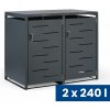 Prístrešok na 2 popolnice 240 l, 1160 x 1340 x 800 mm, uzamykateľný