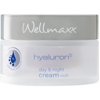 Wellmaxx Hyaluron 5 day & night cream rich pleťový krém 50 ml