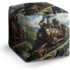 Sablio Taburet Cube Parná lokomotíva na viadukte: 40x40x40 cm