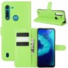 Peňaženkové kožené puzdro na Motorola Moto G8 Power Lite - Zelený