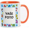 HRNČEK S FOTKOU FAREBNÝ RÁMIK AUTÍČKA 350 ML FOTOPOŠTA Farba: ORANŽOVÝ