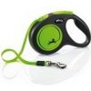 Vodítko FLEXI Neon M pásek 5m/25kg černá/zelená NEW