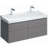Geberit Xeno 2 - Skrinka pod umývadlo 1200 mm s LED svietidlom, 4 zásuvky, sivá 500.518.43.1