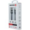 Swissten 71523201 TEXTILE dátový USB - Lightning, 1,2m, černý