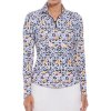 Dámsky top Callaway Golf METAMORPHOSIS PRNT Sun PROTECT Top BRILLIANT WHITE S