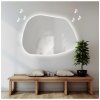 Alfaram Kúpeľňové zrkadlo nepravidelného tvaru s reproduktorom bluetooth - BAZALT LED PREMIUM 2009